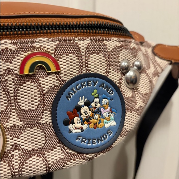 Coach Crossbody Bag with Disney Patches - Brown and Cream - Picture 3 of 15